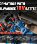 Built Tough Half Inch Cordless Impact Wrench Delivers Serious Grunt For Auto Work Compatible With Milwaukee 18V Batteries in use under a vehicle.