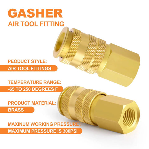 12 Pack Brass Female Quick Connect Air Couplers With Quarter Inch NPT Threads Universal 3 In 1 Design No Fuss Heavy Duty Fittings For Tools And Compressors Corrosion Resistant Solid Brass Construction