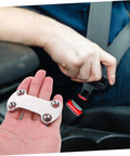Heavy Duty Polished Fastener Plate Fixing Buckle held in hand, showing durable metal design for secure fastening in vehicles.