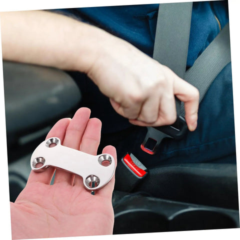 Heavy Duty Polished Fastener Plate Fixing Buckle held in hand, showing durable metal design for secure fastening in vehicles.