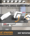 Dope Modern LED Vanity Light With 180 Degree Up Down Angles And 360 Degree Swivel showing angle adjustment for bath or bedroom