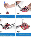 Step-by-step use of 60W 110V Adjustable Temperature Soldering Iron Kit With 5 Tips, Stand, Tweezers, Sponge, Flux Pen, Solder Wire All In One Electronics Repair Kit For DIYers on PCB