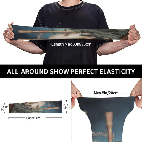 Fire Steampunk Snail Mountain Design Compression Arm Sleeves With Thumb Hole Hella Breathable Polyester Spandex Blend For Outdoor Running Cycling Gym Sun Protection
