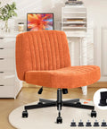 Orange Criss Cross Office Chair With Pocket Springs, Extra Wide 25In Seat, Thick 4.8In Cushions in home office setting