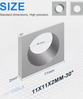 11mm square carbide insert tip with 30 degree bevel, 4.3mm hole, precise dimensions for woodturning and lathe tasks.