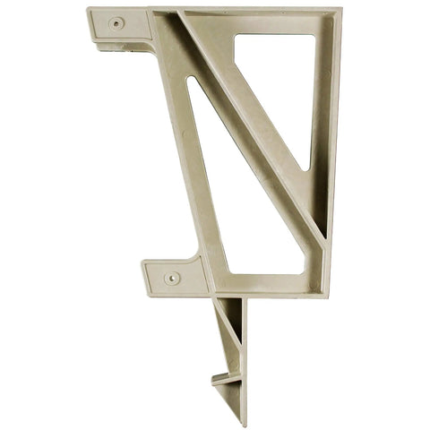 Dekmate Deck Bench Bracket Sand Finish For 2x4 And 2x6 Posts And Joists Made From Durable Structural Resin Includes Hardware And Instructions Compatible With Railing Brackets Adjustable Size For A Custom Easy Clean Deck Bench Bracket close-up view