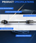 Front Pair All Wheel Drive CV Axles For Subaru Forester 2009 To 2013 Front Left And Right Sides with product specifications