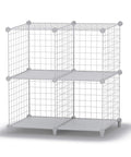Premium Wire Cube Storage Organizer For Home And Garage Four Cube Shelving Unit with wire construction and PP sheets
