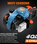 Gas Powered Hedge Trimmer With 26.5cc Engine, 22 Inch Cut Dual Action Blades, easy start, heavy-duty tool with blade cover visible