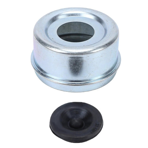 Beefed-Up Trailer Wheel Bearing Protector Hub Cap 2.72 Inch Metal Rubber Dust Cap Cover for Boat Marine Utility RV Axles