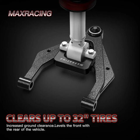Close-up of Maxracing 2 Inch Front Leveling Kit For Chevy Silverado 1500 Tahoe Suburban Avalanche GMC Sierra Yukon XL 2007-2026