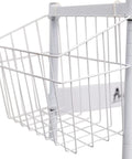 White basket shelf on Stacking Laundry Center For Washer And Dryer With Adjustable Shelf Space Saver, White