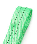 Close-up of green polyester Two Leg Bridle Web Sling 5ft Heavy Duty Rigging Strap With Eye Hook 6613 Lb Vertical Capacity Two Pack