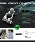 Heavy Duty Copper Battery Terminal Connectors Kit With 2 Gauge 3 8 Inch Positive Negative Lugs Heat Shrink Sleeves Protective Boots And Anti Corrosion Washers detailed comparison image showing tinned copper connector.