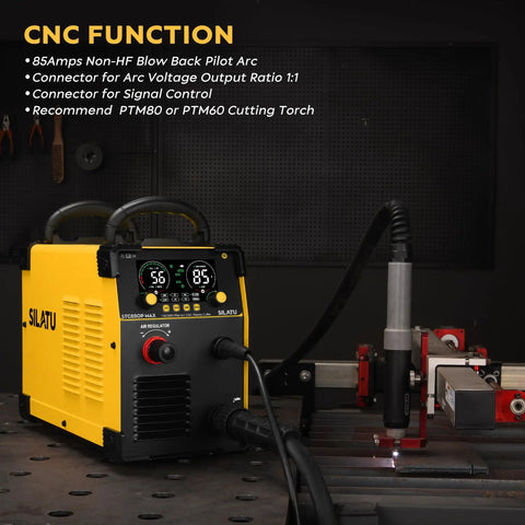 85 Amp CNC Plasma Cutter With Non HF Blowback Pilot Arc, Dual Voltage 110V And 220V, Air Sensor Tech, Large LED Display