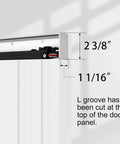 Concealed Sliding Barn Door Kit 36 By 86 Inches With Soft Close Hardware White Hidden Door For 28 To 32 Inch Openings detail view