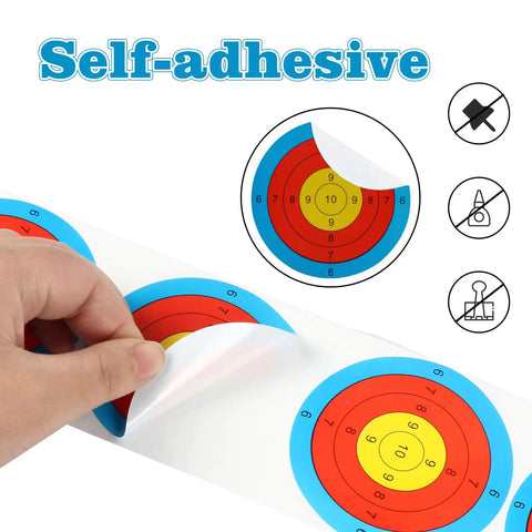 3 Inch Archery Target Stickers Self Adhesive Paper Targets with Peel and Stick Backing for Indoor and Outdoor Ranges