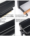 Close-up views of Magnetic Paper Towel Holder With Shelf 2 In 1 Rustic Organizer for kitchen, garage, heavy duty metal material