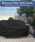 Waterproof Patio Loveseat Cover For 2 Seater Outdoor Furniture With Air Vent And Handles Fits 54W X 37D X 35H Inches Black