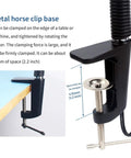 Close-up of metal horse clip base for Led C Clamp Work Light With Flexible Gooseneck IP65 Waterproof 900 Lumen LED Lamp.
