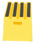 Yellow Polyethylene One Step Stool With Non Slip Tape Surface Rubber Feet Hand Holes For Easy Transport Lightweight Durable