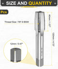 Top Shelf 7/8 To 9 BSW Taper Hand Tap Crafted From Slick High Speed Steel Gear showing size and threading details for precision work