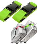 2 Pack Luggage Straps For Carry On Bags Adjustable Suitcase Belt Travel Attachment To Connect Your Three Luggages Green