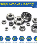FR168ZZ Flanged Deep Groove Ball Bearings Pack Of 4 1/4 Inch I.D. By 3/8 Inch O.D. By 1/8 Inch Thickness Chrome Steel Double Shielded ABEC 5 Precision For Smooth No Fuss Spins, assorted views