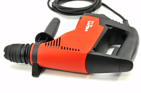 Close-up of Beast 120V Rotary Hammer Drill Kit TE 7-C with D-Grip, ergonomic design, heavy-duty build, for concrete drilling and chiseling.