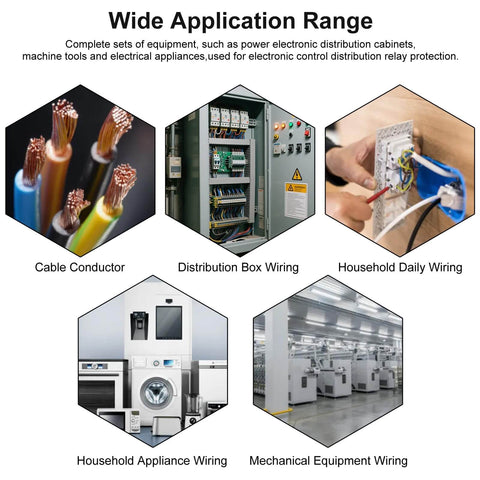 Image showing applications of 300-Piece Assorted Wire Ferrules And Terminal Kit, Copper Insulated Crimp Connectors, AWG 22 To 10.