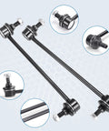 2 Pack Front Stabilizer Sway Bar End Links For Buick Enclave, Chevrolet Traverse, GMC Acadia, Saturn Outlook 2007-2017 Replacement Suspension Kit Direct Fit Durable Easy Install, black steel rods