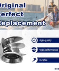 6 1/8 Inch Outboard Jet Impeller No 1737 Three Blade Polished Stainless Steel Kit displayed with boat motors and features