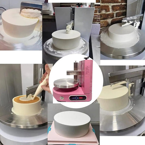 Portable Adjustable Cake Icing Machine With Automatic Decorating Smooth Coating And Scraping Tool For 4 To 12 Inch Cakes