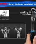 46 Piece One Quarter Inch Drive Socket Ratchet Wrench Set With Metric Sockets And Bit Set Plus Extension Bars Universal Joint