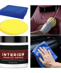 Interior Scratch Repair Kit For Dashboards, Plastics And Leather, 2026 Upgraded Go-To Quick Fix, 4.23 Oz jar with towel and pad