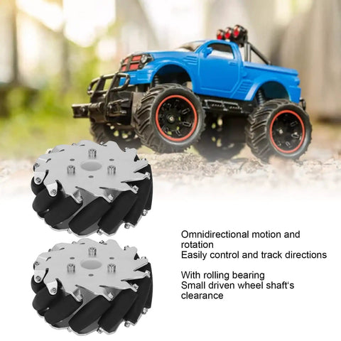 127mm Omnidirectional Wheels For Robotic Cars 45Kg Load 2 Pack Mecanum Wheel Kit for education projects and four way mobility