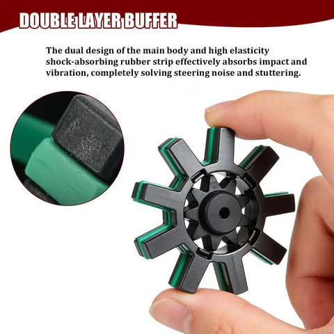 2 Pack Power Steering Motor Shaft Damper Kit Top Shelf Replacement To Smooth Out That Wobbly Front End Durable Rubber And Plastic Parts For 4525428040, showing double layer buffer design.