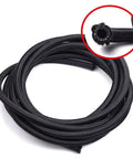 12AN 10Ft Universal Braided Stainless Steel Fuel Line Kit With Nylon CPE Hose And 6 Rotary Swivel Ends, rolled coil with closeup