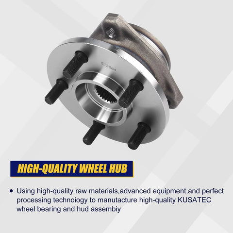 Front Wheel Bearing Hub Assembly For Jeep Cherokee 1989 to 1999, 5 Lug Without ABS Heavy Duty Wheel Hub Replacement for 1990s Jeeps