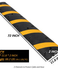 6 Ft Rubber Speed Bumps 2 Pack Heavy Duty Driveway Ramp For Gravel Road And Parking Lot Asphalt Protect Cables And Hoses