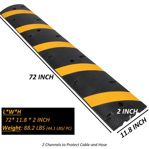 6 Ft Rubber Speed Bumps 2 Pack Heavy Duty Driveway Ramp For Gravel Road And Parking Lot Asphalt Protect Cables And Hoses
