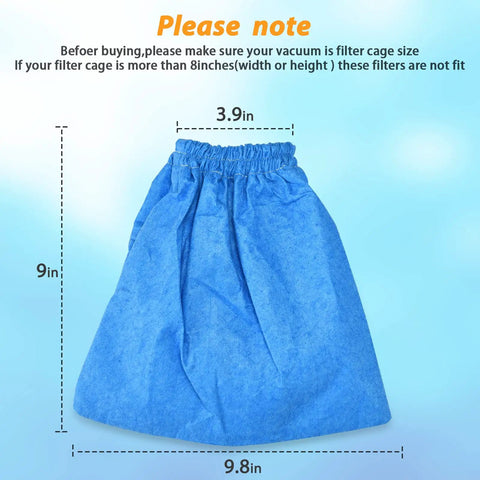 Cloth Filter For Two And Two Point Five Gallon Shop Vac Systems In A Three Pack, Microlined Replacement For Wet And Dry Vacuums