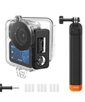Waterproof Case With Floating Stick For DJI Osmo Nano Deep Sea Ready Underwater Housing 25M Depth Protective Cage With Anti Fog Sheets Non Slip Handle Wrist Strap And One Quarter Inch Thread