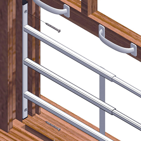Fixed Window Guard For Kids, Adjustable Non Egress Safety Barrier With Tamper Resistant Screws, White Finish, mounted illustration