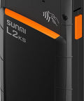 Back view of Built Tough Android Handheld Scanner PDA with barcode scanner and touch interface for inventory management.