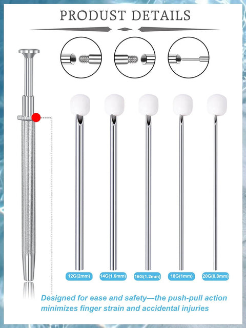Threadless Piercing Tapers And Changing Tools Gear For 20G 16G 18G Insertion Ball Grabber showing detailed product image