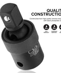 Impact Universal Joint Socket Swivel Set, Cr-Mo heat-treated steel with black phosphate coating, close-up view