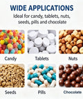 Wide applications of Heavy Duty Candy Coating Machine And Sugar Ball Coater Built Different Stainless Steel Workhorse With Timer Controlled Constant Temperature Dryer For Food And Pharma Lines 110V for candy, tablets, nuts, seeds, pills, and chocolate.
