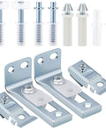 Two Pack Bifold Door Hardware Repair Kit With Top And Bottom Brackets Pivots And Spring Loaded Guide Wheel components
