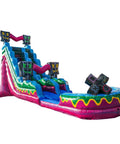 Epic 19 Foot Level Up Water Slide With Detachable Deep Pool for Kids and Adults, shown in vibrant colors, side view